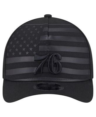 Men's Black Philadelphia 76ers Game Day Flag A-Frame 9FORTY Adjustable Hat