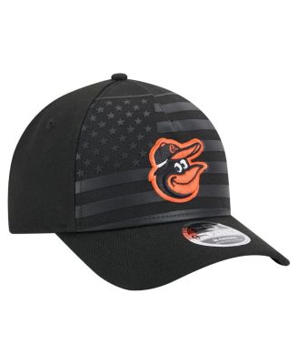 Men's Black Baltimore Orioles American Flag 9FORTY M-Crown A-Frame Adjustable Hat