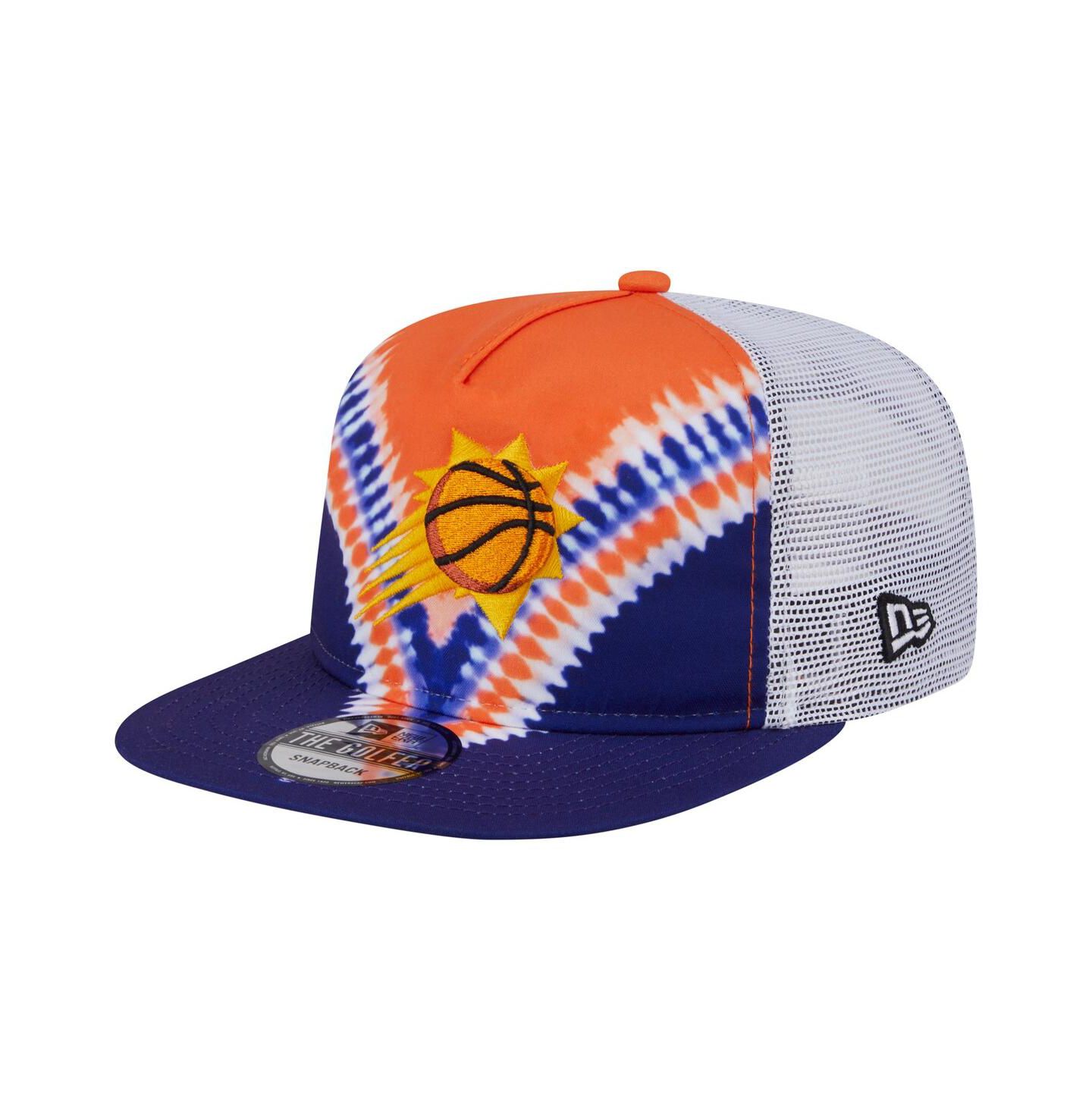 Мужская кепка New Era Purple/Orange Phoenix Suns Throwback Dye Golfer Snapback Hat — фото 1