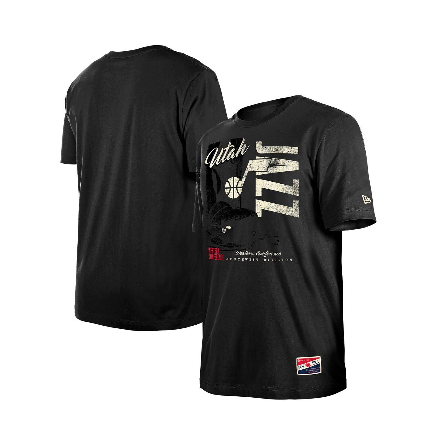 Мужские футболки New Era Black Utah Jazz Distressed Throwback Vintage Color Pack — фото 1