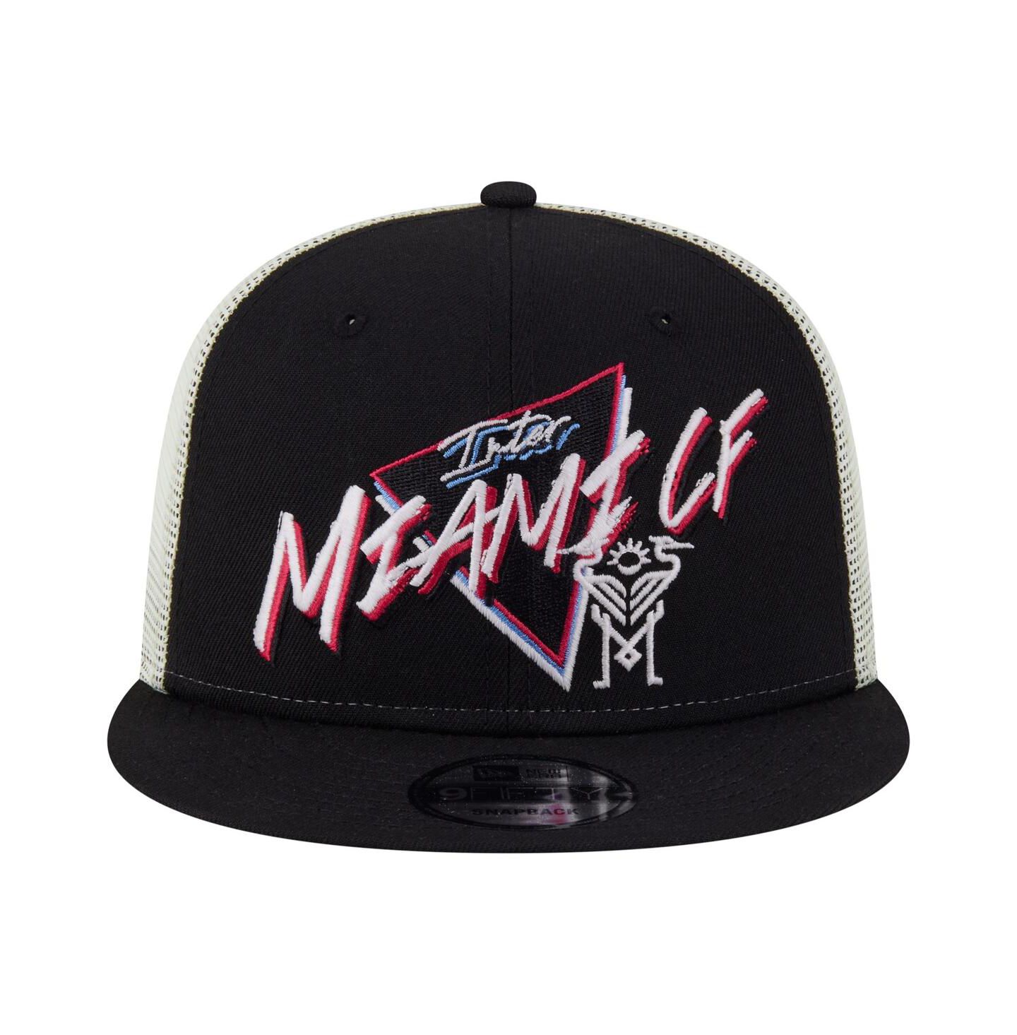 Мужская кепка New Era Black Inter Miami CF Neon 9FIFTY Snapback Hat — фото 2