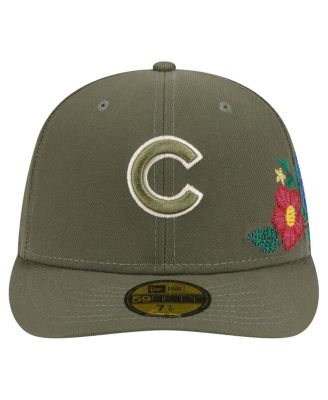 Men's Olive Chicago Cubs Tonal Florals 59FIFTY Fitted Hat