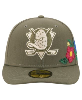 Men's Olive Anaheim Ducks Tonal Florals 59FIFTY Fitted Hat