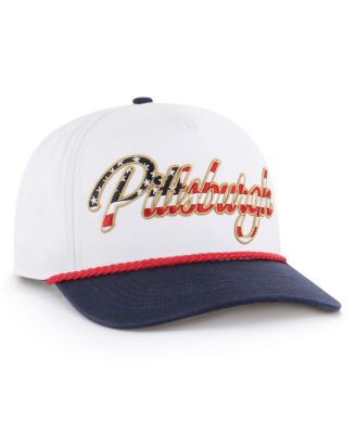 Men's White Pittsburgh Steelers Patriotic Overhand Hitch Adjustable Hat