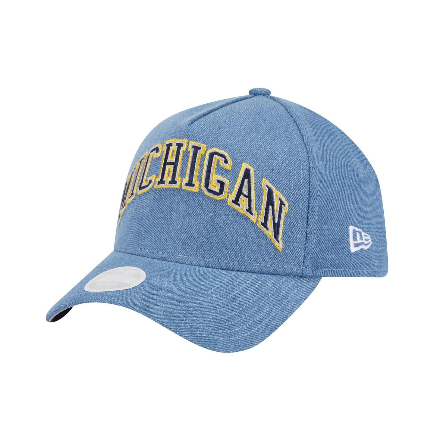 Женская кепка New Era Denim Michigan Wolverines A-Frame 9FORTY Adjustable Hat — фото 1