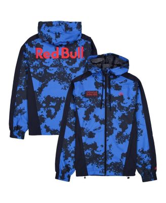 New Era - Men's Blue Red Bull Racing Lightweight Full-Zip Hooded Windbreaker Jacket