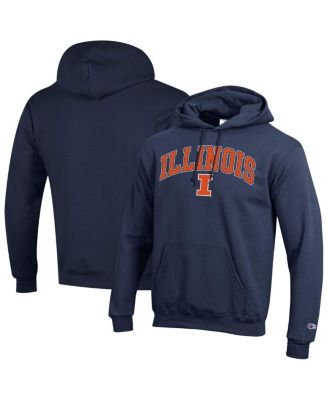 Champion - Men's Navy Illinois Fighting Illini Arched Logo Fleece Pullover Hoodie