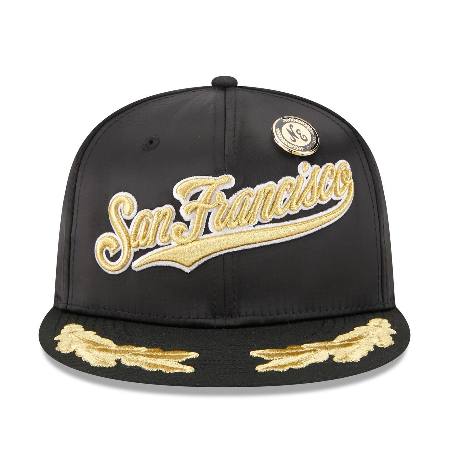 Мужская кепка New Era Black San Francisco Giants 2025 59FIFTY Day Gold Leaf 59FIFTY Fitted Hat — фото 2