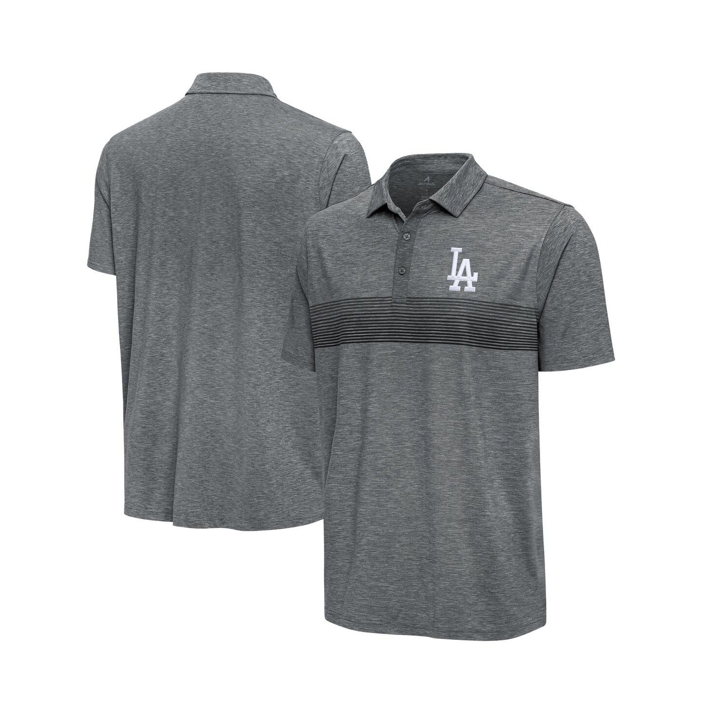 Мужское поло Antigua Pewter Los Angeles Dodgers Dashing Polo Shirt — фото 1