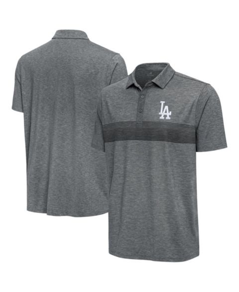 Мужское поло Antigua Pewter Los Angeles Dodgers Dashing Polo Shirt