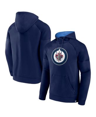Fanatics - Men's Navy Winnipeg Jets Iconic Defender Raglan Pullover Hoodie