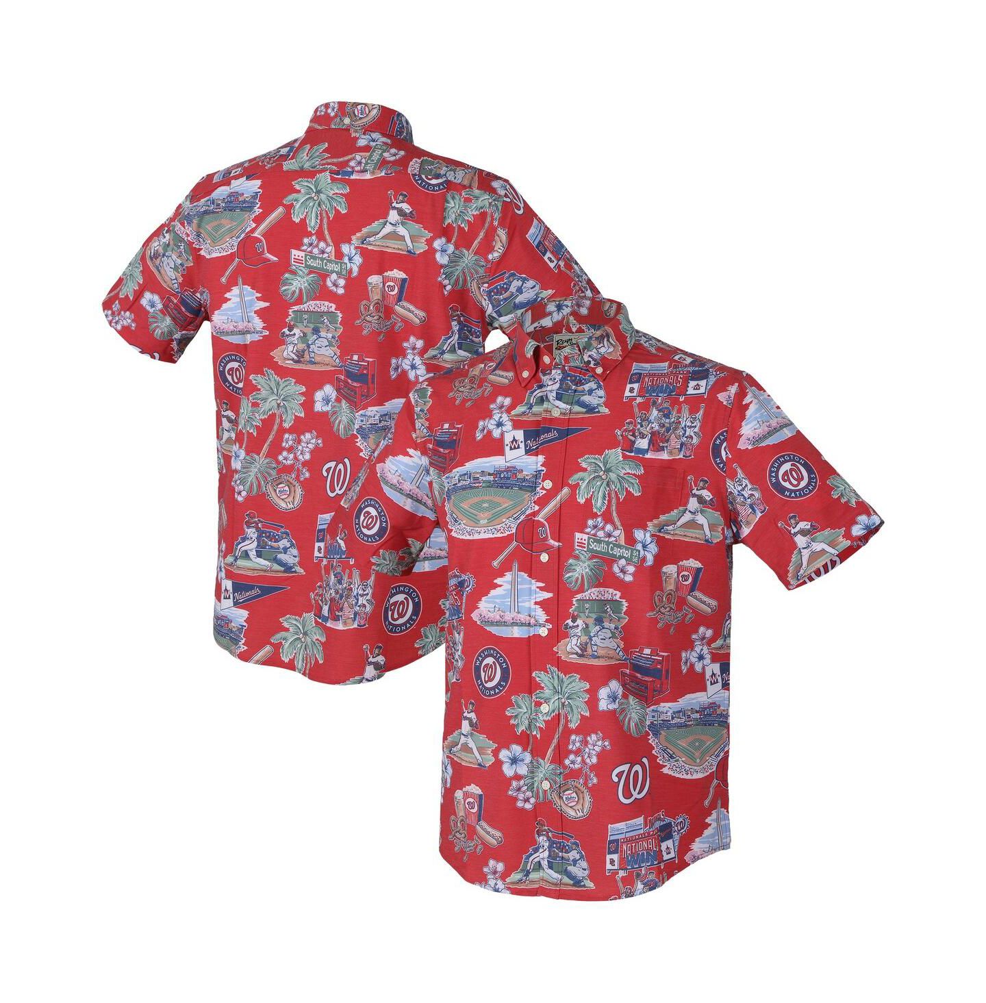 Мужская рубашка Reyn Spooner Red Washington Nationals Scenic Tri-Blend Button-Down — фото 1