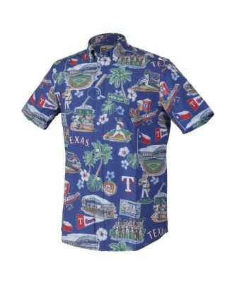 Men's Royal Texas Rangers Scenic Tri-Blend Performance Button-Up Shirt