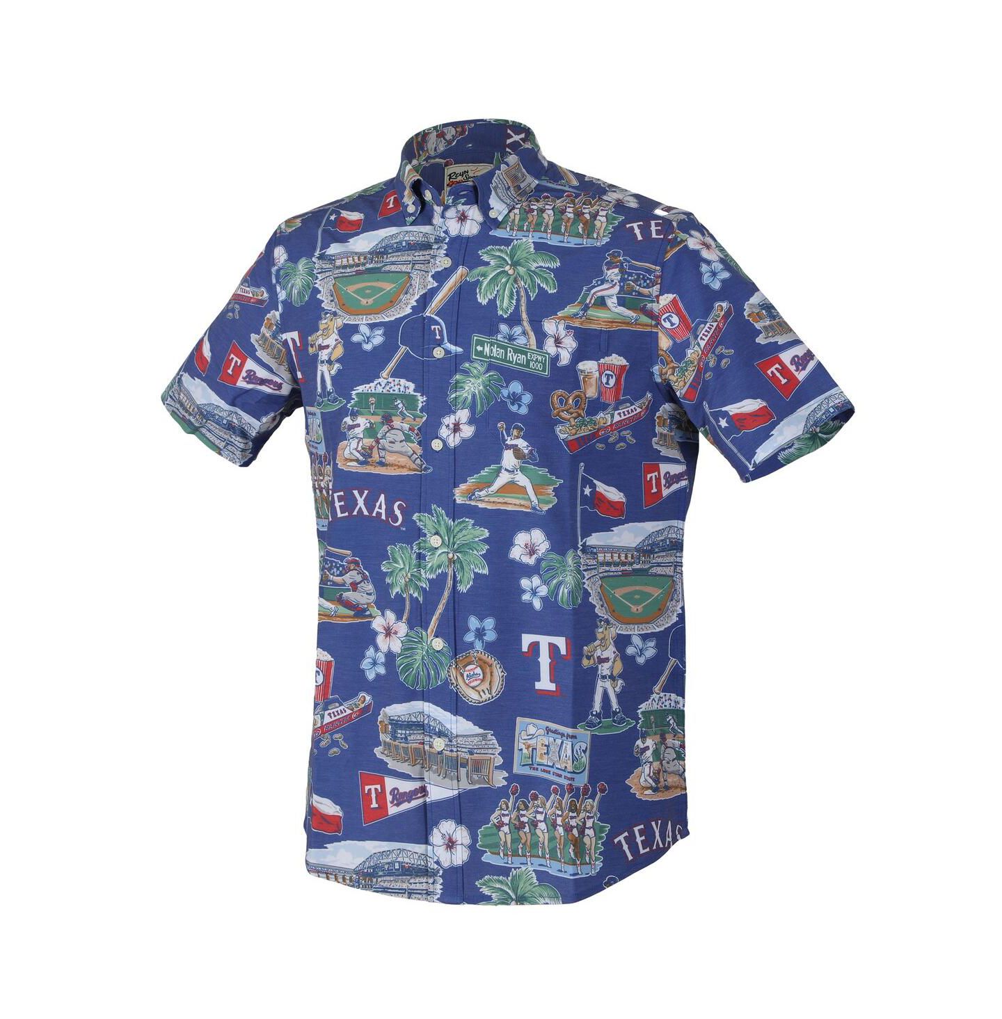 Мужская рубашка Reyn Spooner Royal Texas Rangers Scenic Tri-Blend Performance Button-Up — фото 2