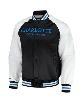 Men's Black Charlotte FC Satin Raglan Full-Snap Jacket