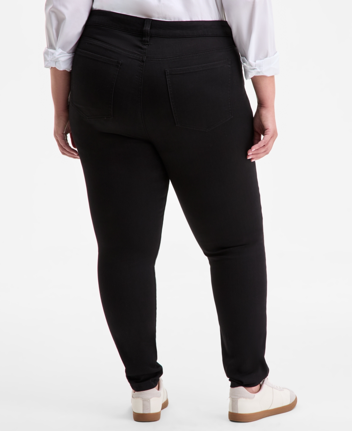 On 34th Trendy Plus Size Mid-rise Skinny Jeans, Exclusively At Macy's In Black