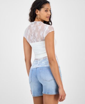 Women's Floral Stretch-Lace Top, Macy's Exclusive
