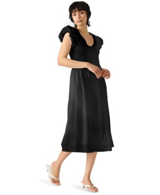 Steve Madden - Women's Cotton Puff-Sleeve Midi Dress