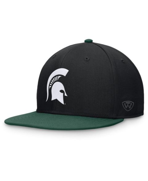 Мужская кепка Top of the World Black/Green Michigan State Spartans Rally Two-Tone Fitted Hat