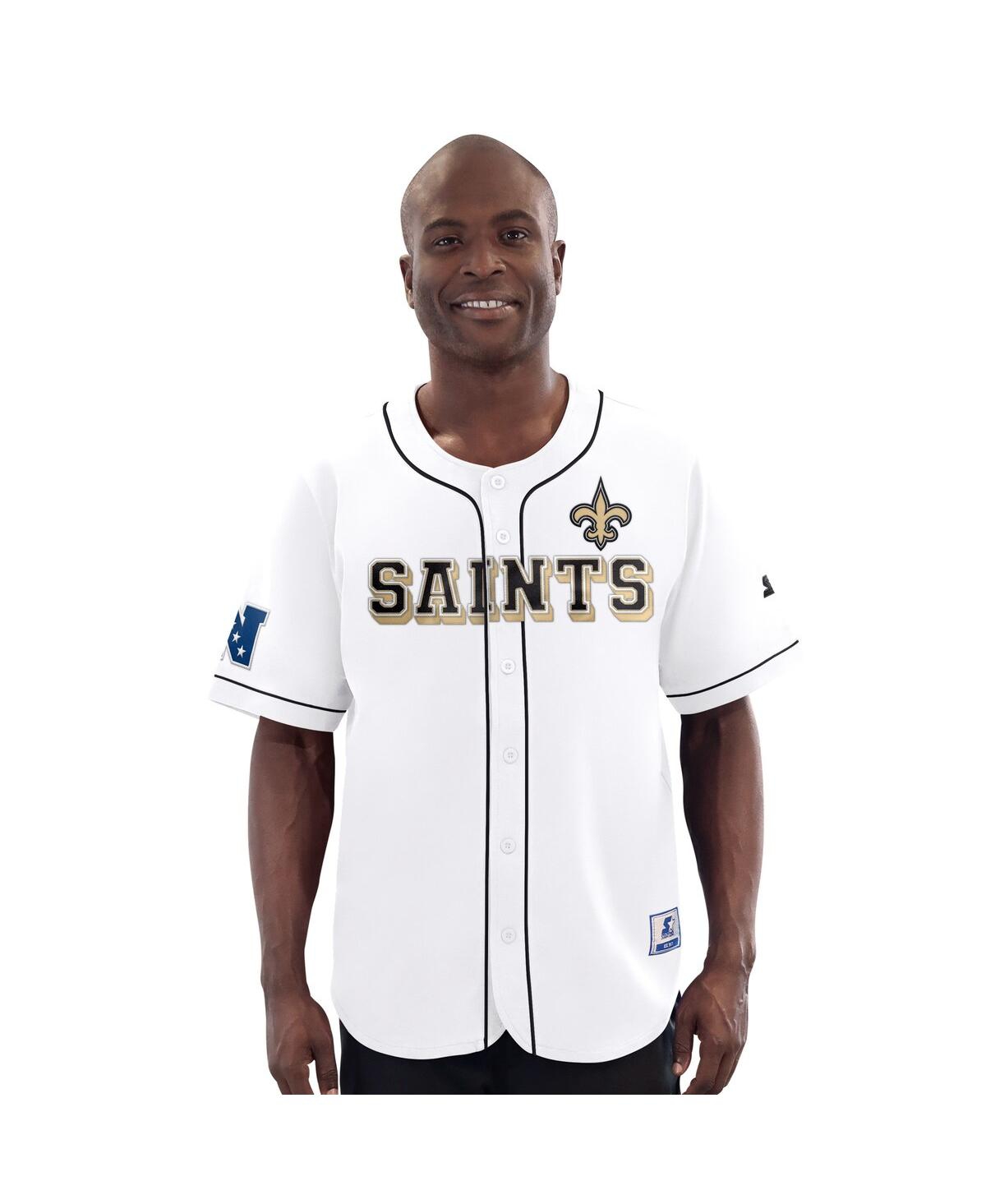 Men's White New Orleans Saints Relay Full-Button Baseball Jersey - White