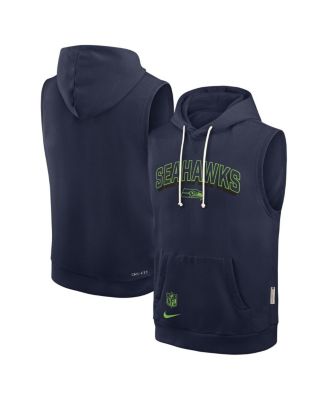 Nike - Men's College Navy Seattle Seahawks Sideline Performance Sleeveless Pullover Hoodie