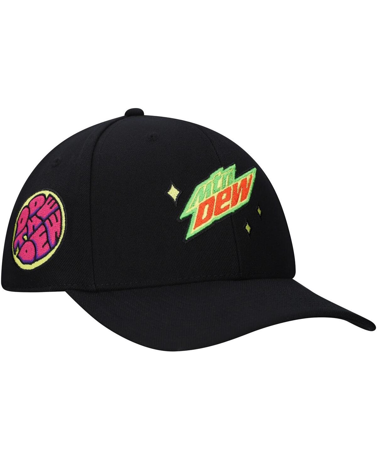 Men's Black Mountain Dew The Dew Neon Adjustable Hat - Black