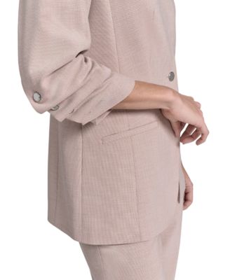 Petite 3/4-Sleeve One-Button Blazer