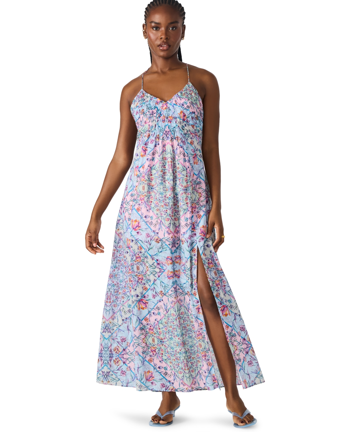 Women's Brianna Ruched Maxi Dress - Petal Paisly