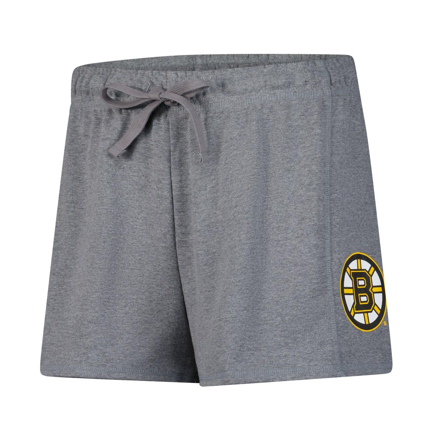 Женские шорты Fanatics Heather Gray Boston Bruins Logo — фото 2