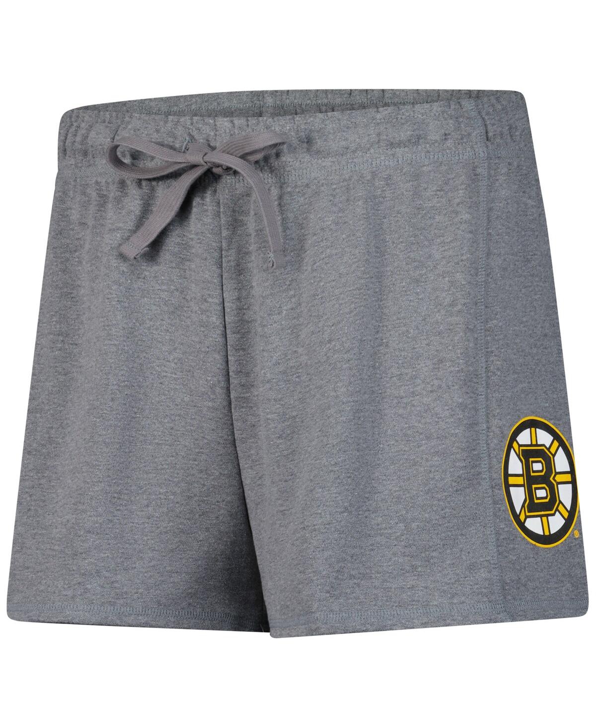 Fanatics Women's Heather Gray Boston Bruins Logo Shorts