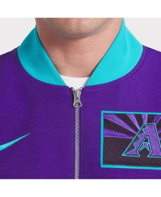 Men's Purple Arizona Diamondbacks 2025 City Connect Authentic Collection Full-Zip Bomber Jacket