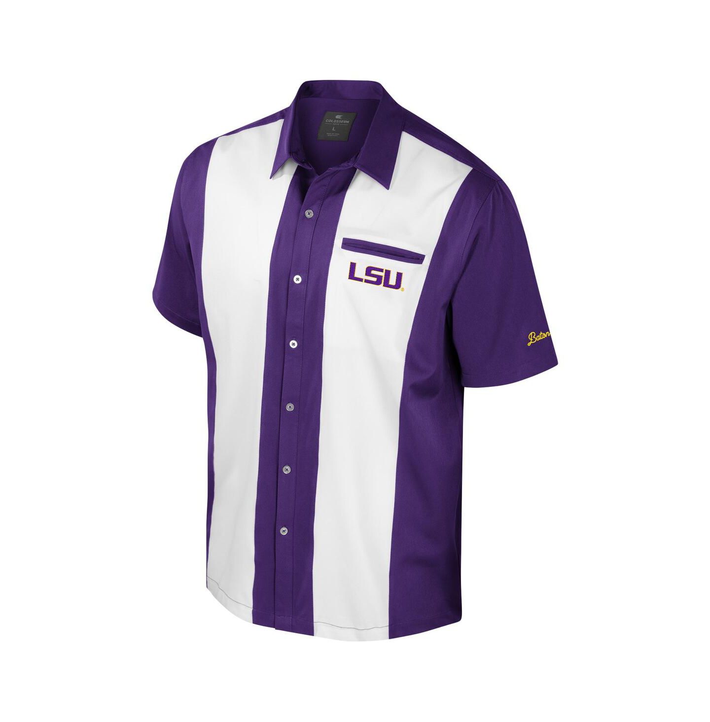 Мужская рубашка Colosseum Purple LSU Tigers Strike Bowling Button-Up — фото 2