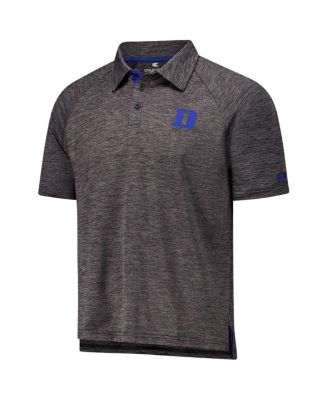 Men's Heather Charcoal Duke Blue Devils Down Swing Raglan Team Polo Shirt