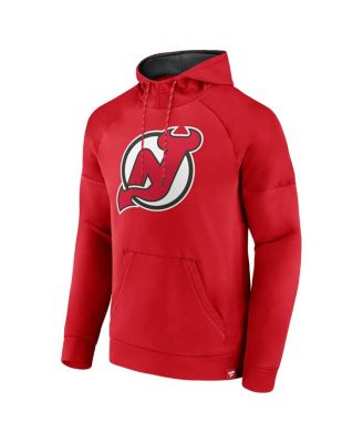 Men's Red New Jersey Devils Iconic Defender Raglan Pullover Hoodie