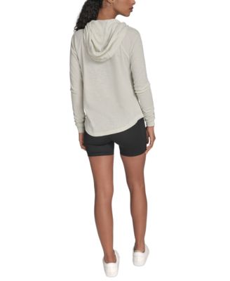 Ruched-Sleeve Zip Hoodie, XS-3X
