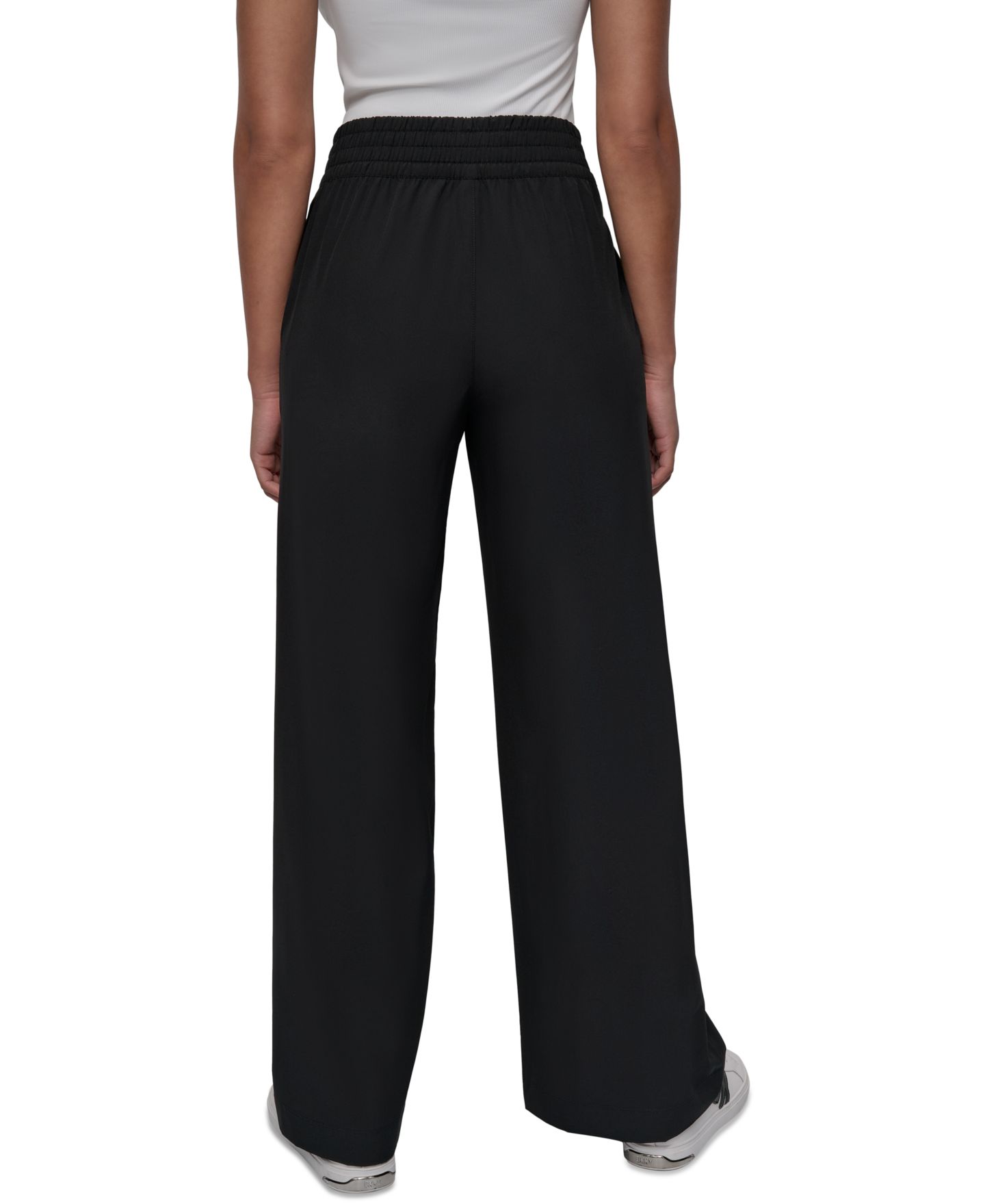 Женские брюки DKNY Sport Hudson Stretch Wide-Leg Pull-On, цвет: Чёрный — фото 6