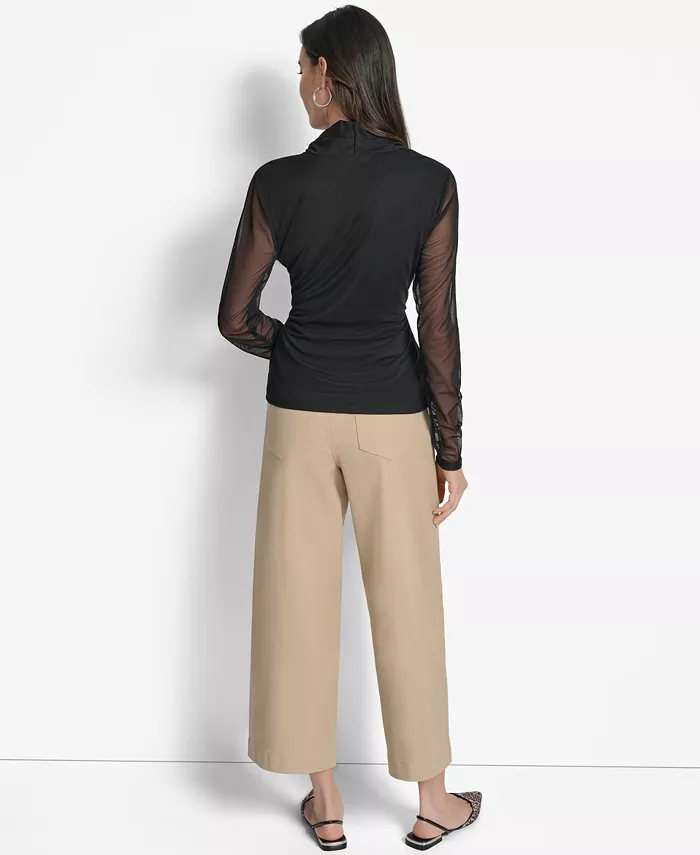 Women's Mesh V-Neck Long-Sleeve Top - thumbnail 6