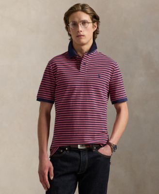 Men's Classic-Fit Striped Mesh Polo Shirt