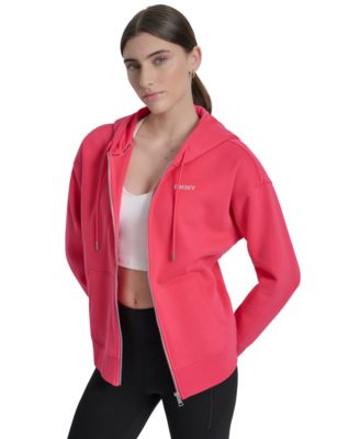 Women's Studded Mini-Logo Full-Zip Fleece Hoodie