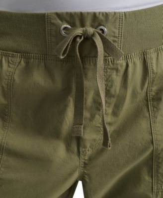 Sport Women's Cotton Ribbed-Waist Jogger Cargo Pants