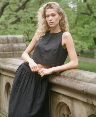 Women's Birdie Linen-Blend Midi Skirt