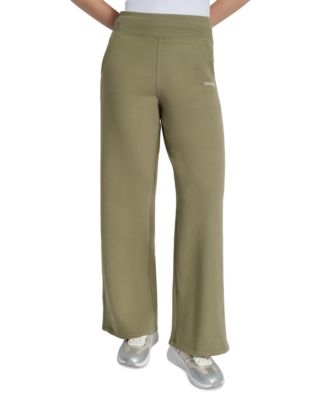 DKNY - Women's Studded-Logo Wide-Leg Pants