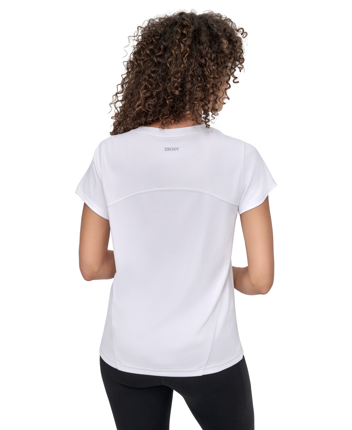 Dkny Sport Women's Tech Logo Raglan-sleeve T-shirt In White