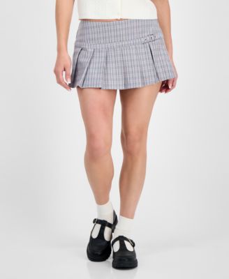 Juniors' Plaid Pleated Mini Skort