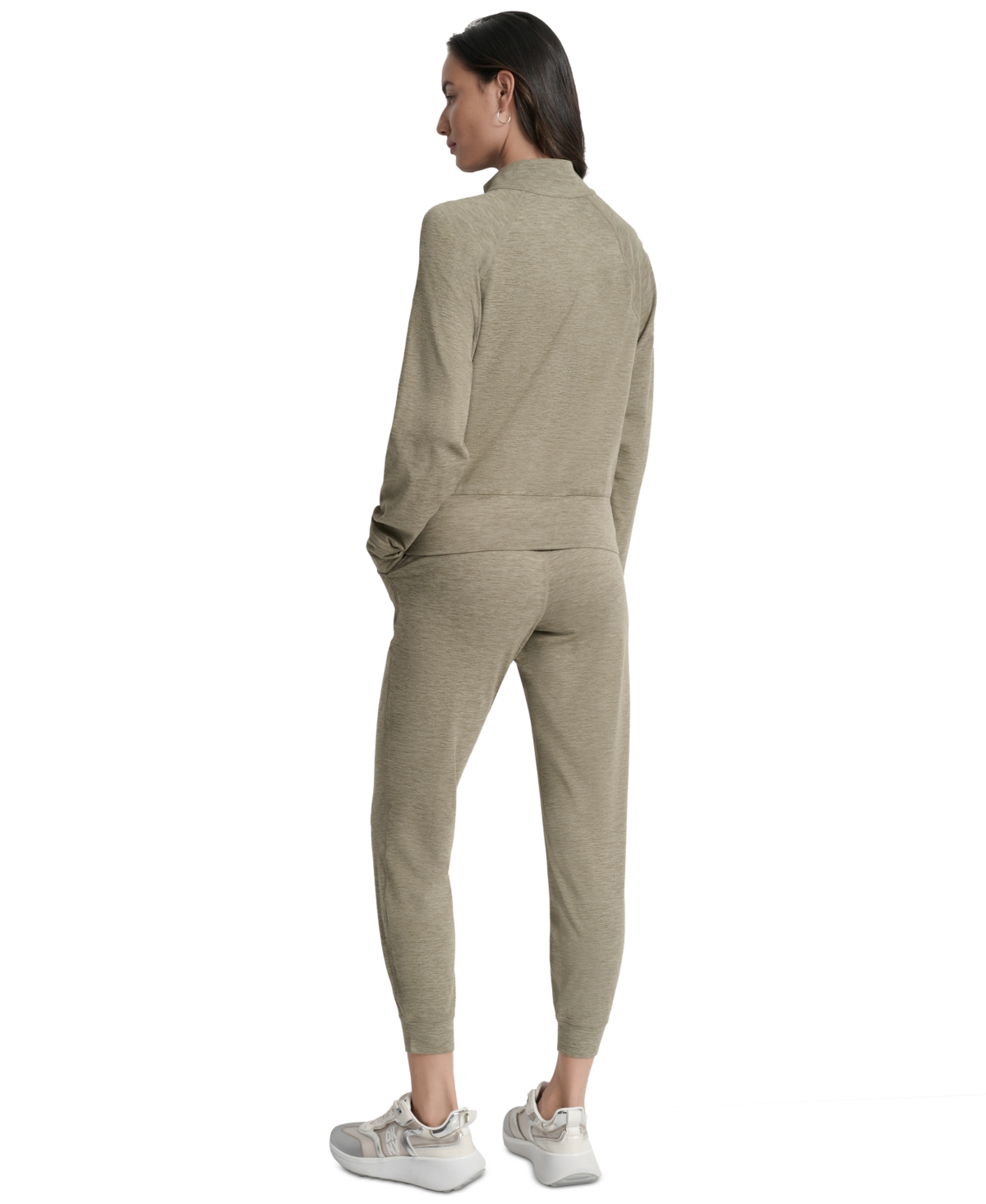 Dkny Space Dye Half Zip Sweatshirt In Green