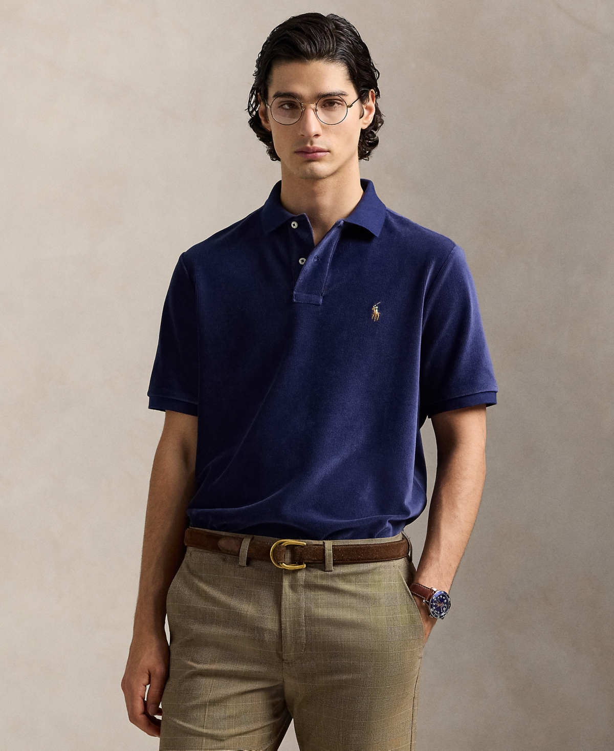 Polo Ralph Lauren Men's Classic-Fit Knit Corduroy Polo Shirt - Newport Navy