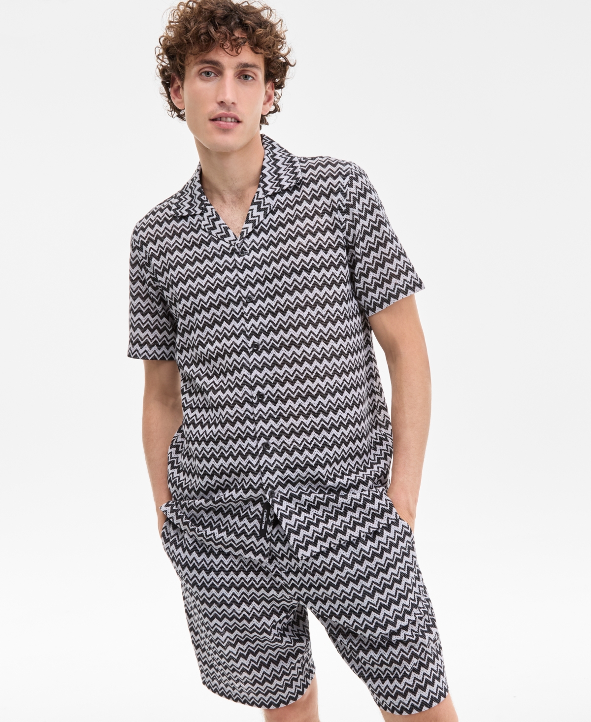 Men's Zig-Zag Shirt - Lt Grey
