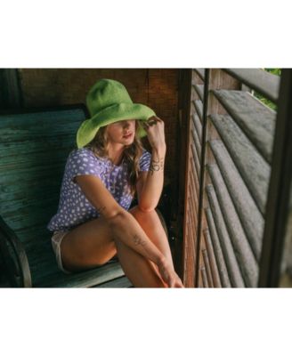 BLOOM Crochet Sun Hat In Lime Green