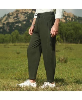 Men's Sacramento Green Tapered Tailored Trousers