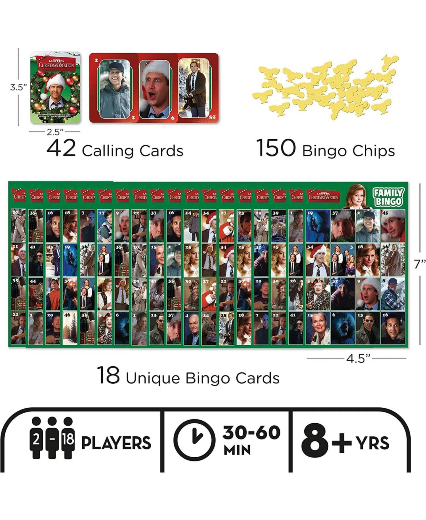 Детская настольная игра NMR Distribution Christmas Vacation Family Bingo Board Game, Ages 6+ — фото 2